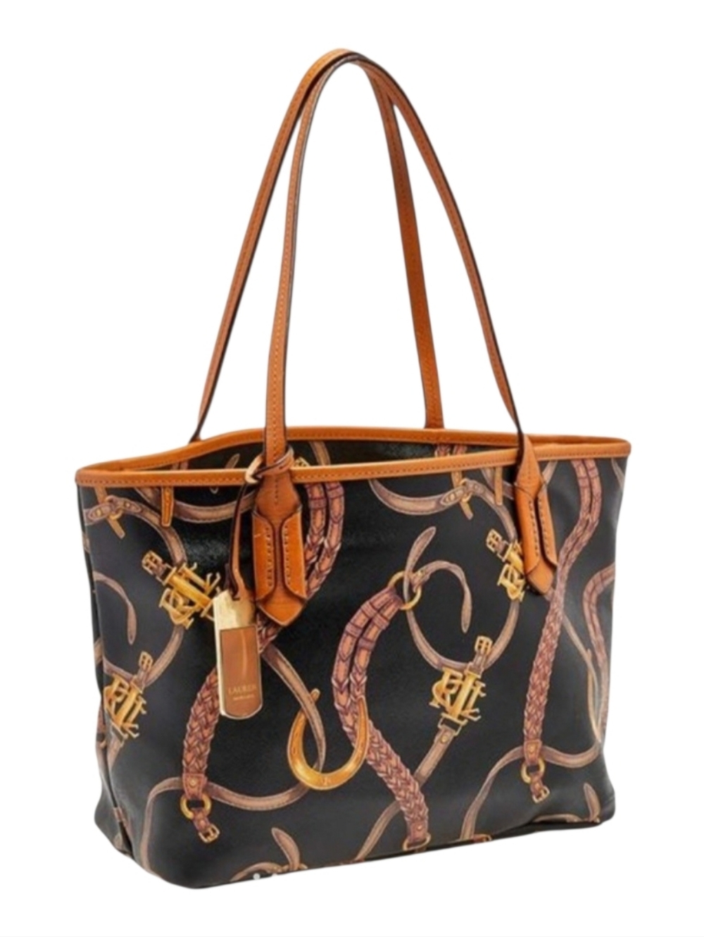 LAUREN by Ralph Lauren Caldwell Belting Classic Tote in Black